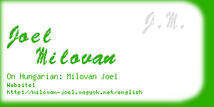 joel milovan business card
